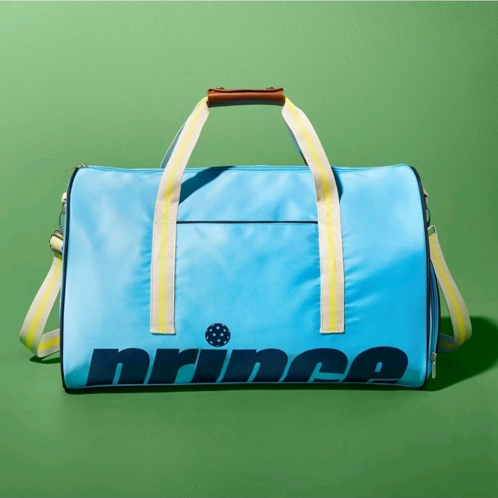 Prince Light Blue Duffel Bag with Yellow Handles